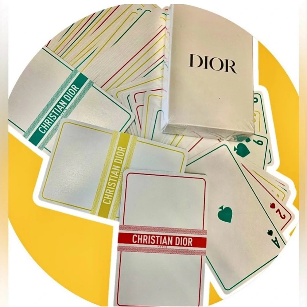Christian Dior Cards New in box Full Deck Red, Yellow, Green Accents_5
